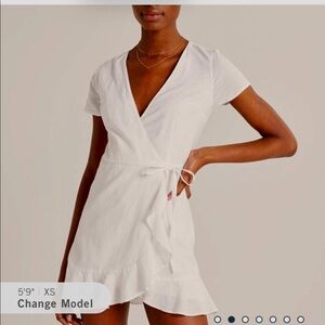 Abercrombie and Fitch White Wrap Dress